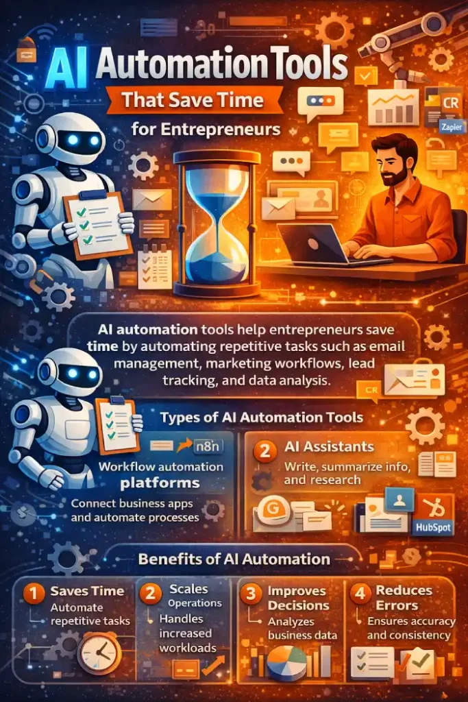 AI Automation Tools That Save Time for Entrepreneurs infographics